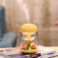 Mini Portable Desktop Air Humidifier Mini Landscape Ultrasonic Humidifier with 7 Color Changing LED Night Lights USB Portable Mist Air Humidifier For Home  Office  Bedroom  Baby Room Gift ideal Yellow - B0781DJ6Z9